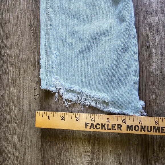 American Eagle Jeans Womens Size 10 Button Fly Light Acid Wash Distressed Angled - Picture 8 of 16